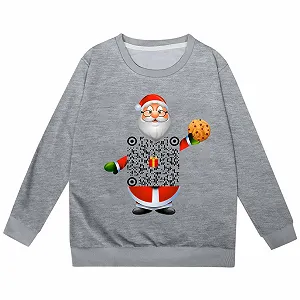 Рождественский свитер для мальчиков 152, толстовка с длинными рукавами, круглым вырезом и рождественским принтом с QR-кодом для детей synthetic.ua - Фото 1