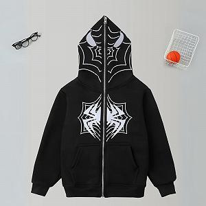 Толстовки BOVOSHA для мальчиков, Детская толстовка на молнии с паутиной, Пуловер с длинными рукавами synthetic.ua - Фото 1