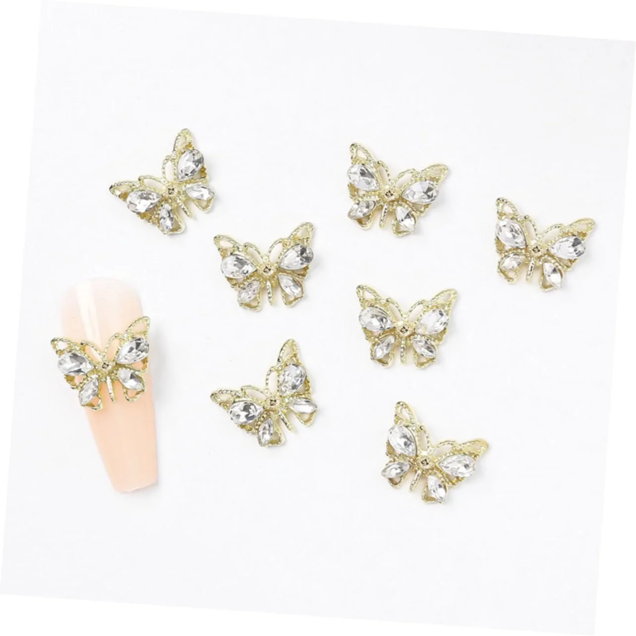 Подвески Тип Бабочка Healeved для ногтей, стразы и подвески для ногтей, большое количество, из сплава, для акриловых ногтей, DIY украшения для ногтей, 10 шт., фото №5