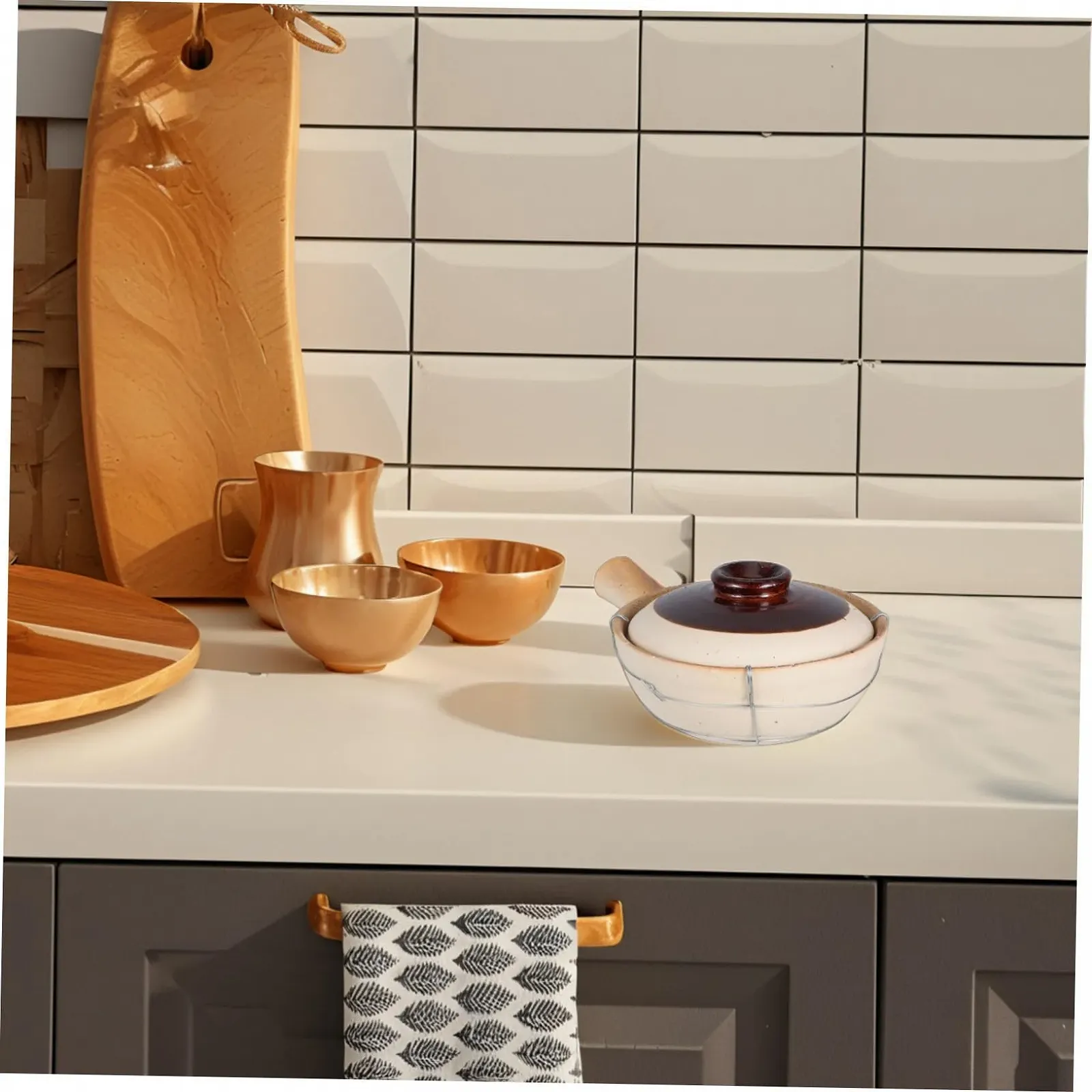 Горшок керамический Garneck с крышкой жаропрочный для риса и супов, фото №4