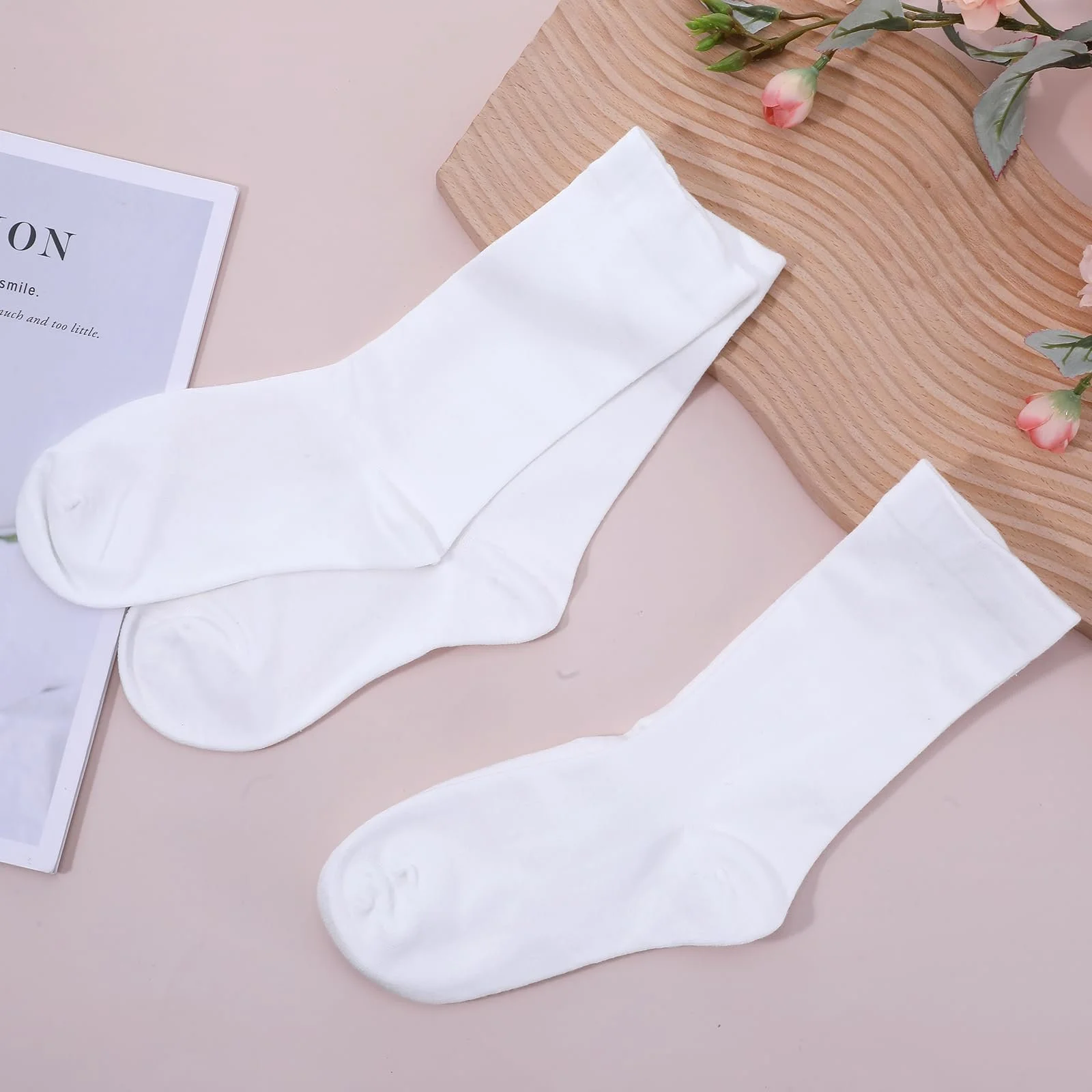 Носки Lusofie (3 пары) Женские хлопковые носки, без резинки, с широким поясом, для хлопка, носки до середины икры, удобная резинка, дышащие, комфортные, один размер, фото №6 Носки Lusofie (3 пары) Женские хлопковые носки, без резинки, с широким поясом, для хлопка, носки до середины икры, удобная резинка, дышащие, комфортные, один размер, фото №6