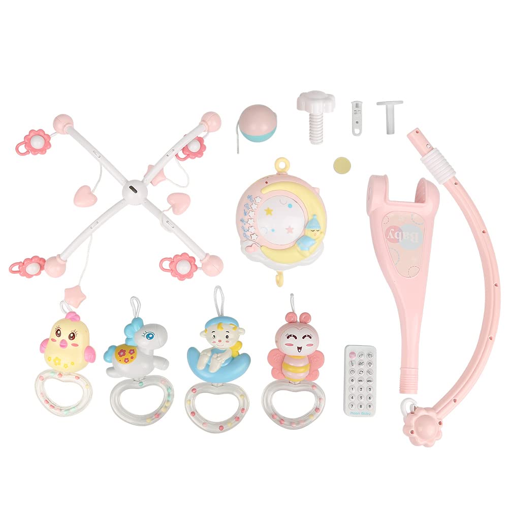 Мобіль Baby Bed для ліжка з музикою та світлом з пультом управління (рожевий), фото №3