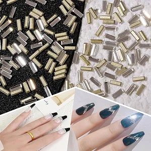 Прямоугольные камни для ногтей 200 шт Плоские геометрические стразы для ногтей Украшения для ногтей Крошечные стеклянные камни Аксессуары для маникюра DIY поделки synthetic.ua - Фото 1