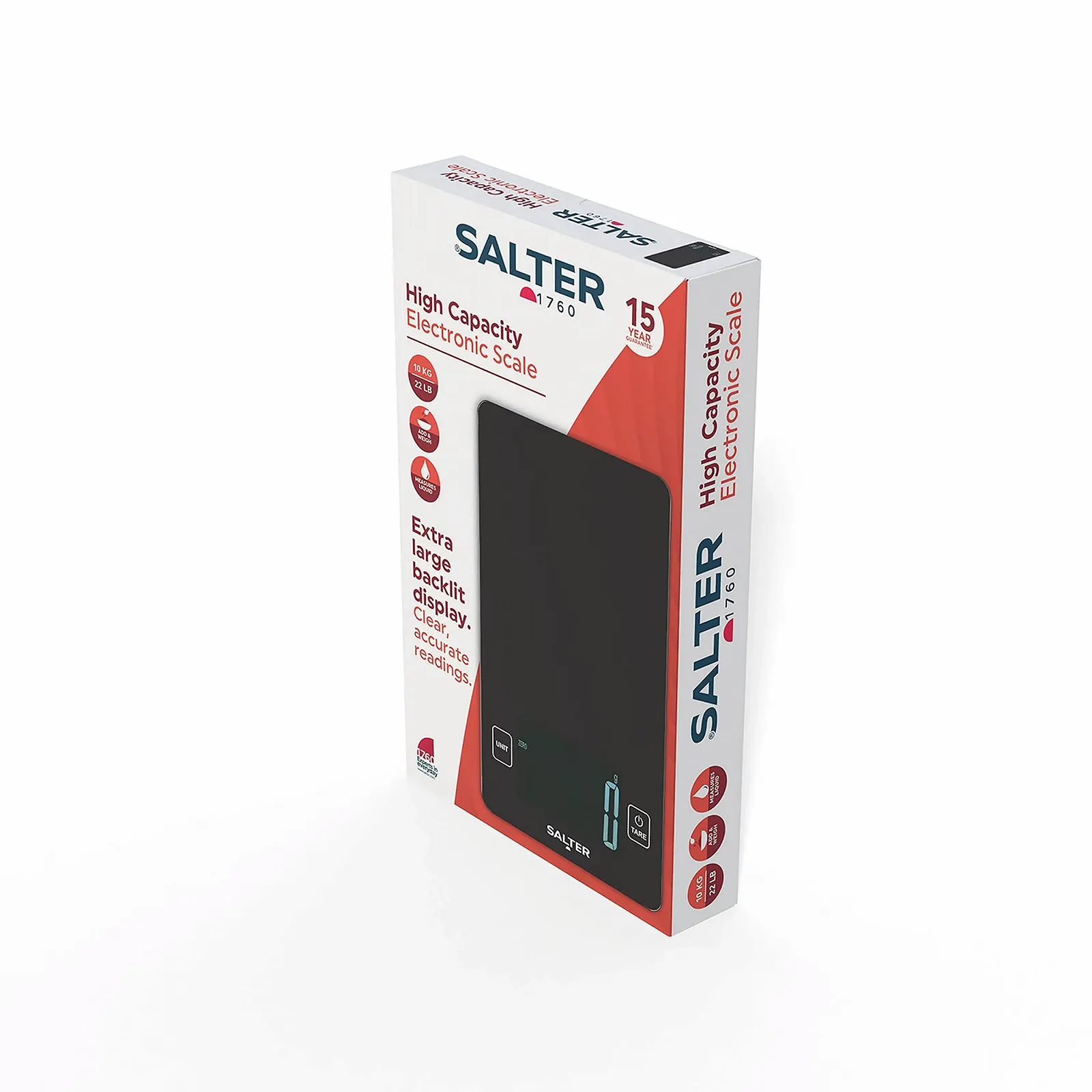 Кухонні ваги Salter High Capacity 10kg Digital Glass Platform, фото №6 Кухонні ваги Salter High Capacity 10kg Digital Glass Platform, фото №6