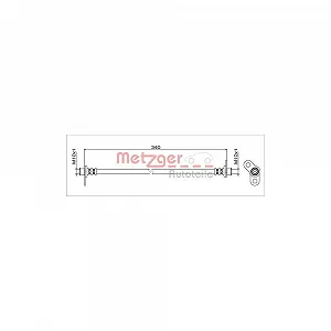 Гальмівний шланг METZGER 4111745 GREENPARTS для MITSUBISHI, задня вісь справа - Фото 1