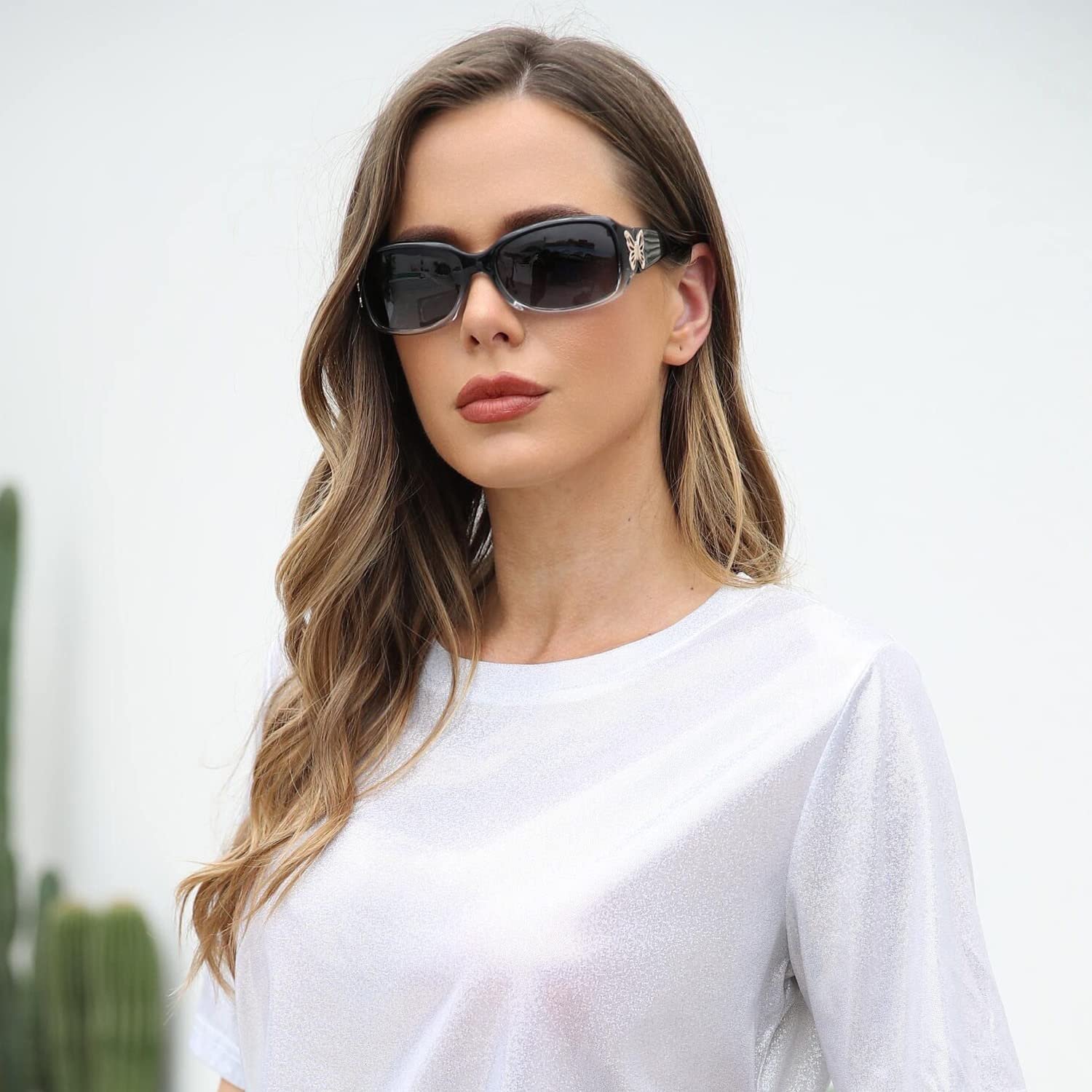 Солнцезащитные очки LVIOE Женские Большие Поляризованные Черные 80-х Классические Винтажные, фото №3