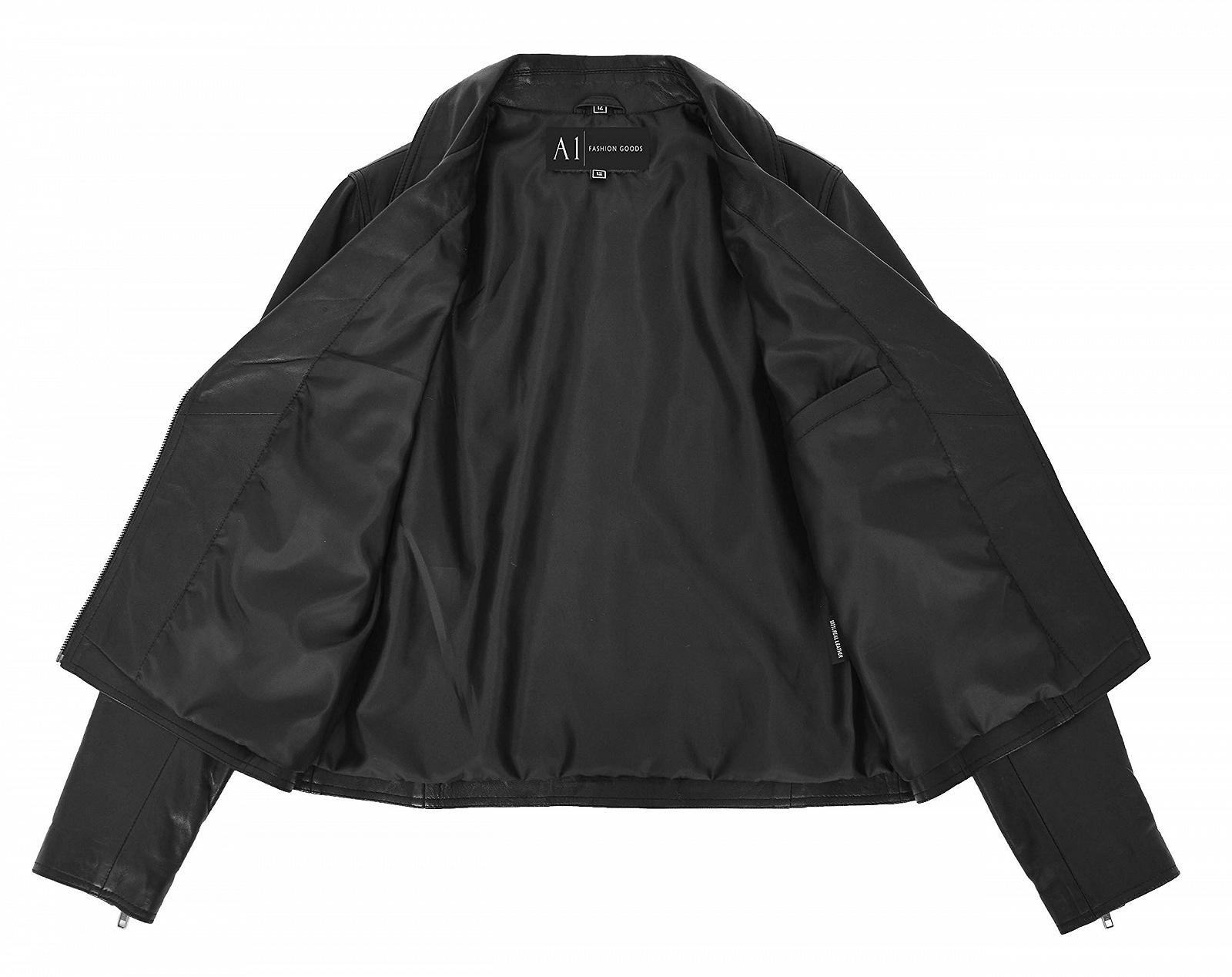 Куртка Biker кожаная A1 FASHION GOODS Myla Женская Черный, фото №6