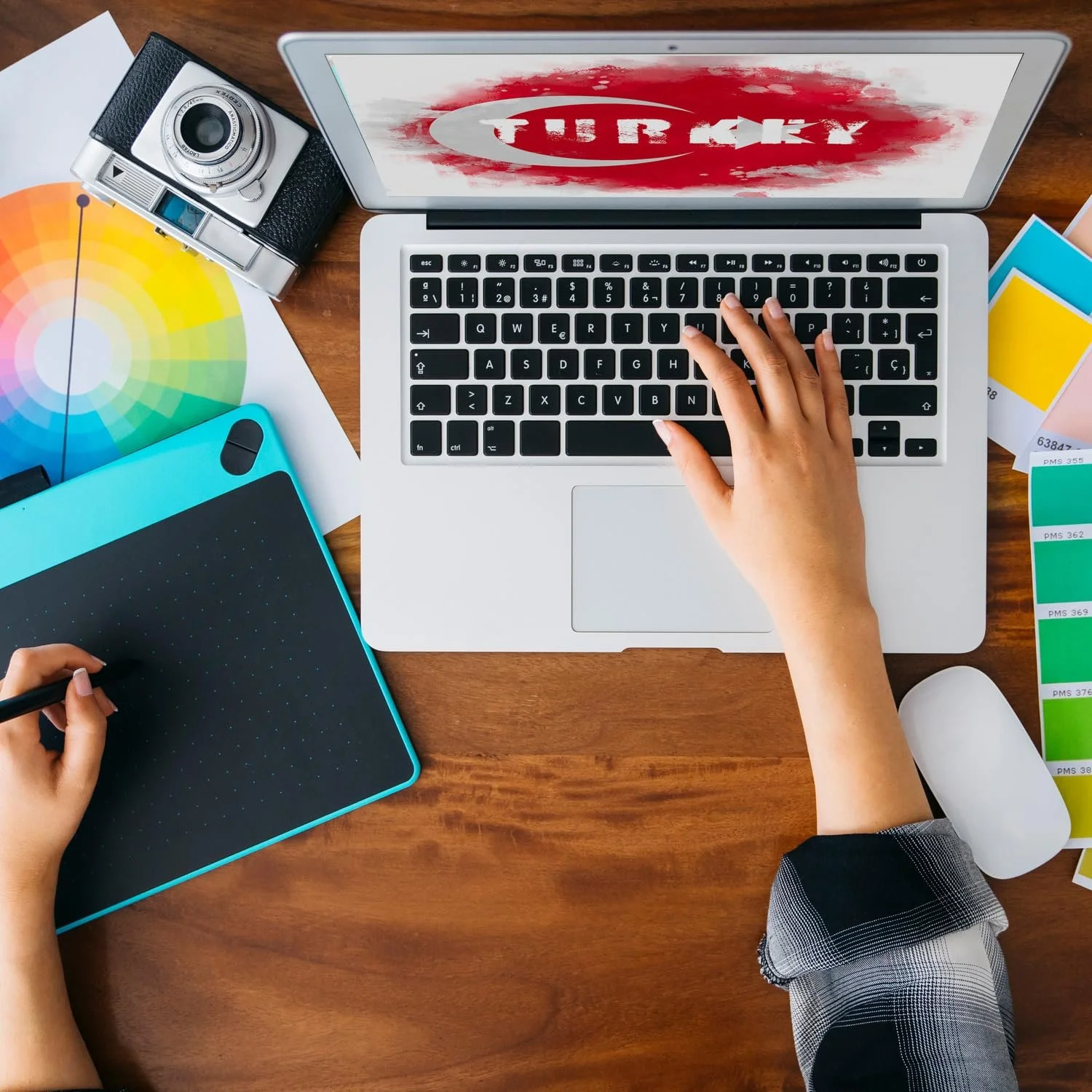 Дерев'яна скарбничка Прапор Туреччини Ефект потертості Квадратна, фото №8