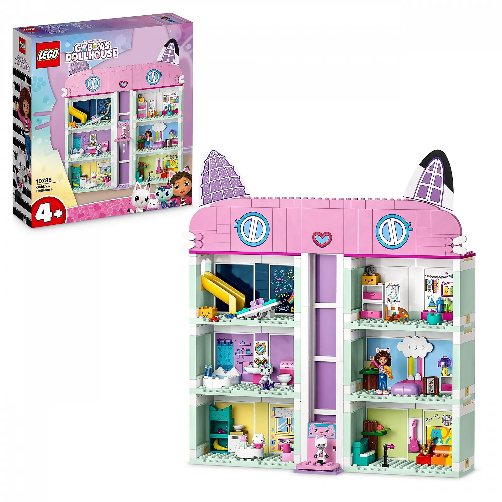 Игровой набор LEGO Gabby's Dollhouse 10788 Кукольный домик Gabby с 8 комнатами и 4 уровнями с фигурками Панди, Меркат, Кучи и аксессуарами, фото №1 Игровой набор LEGO Gabby's Dollhouse 10788 Кукольный домик Gabby с 8 комнатами и 4 уровнями с фигурками Панди, Меркат, Кучи и аксессуарами, фото №1
