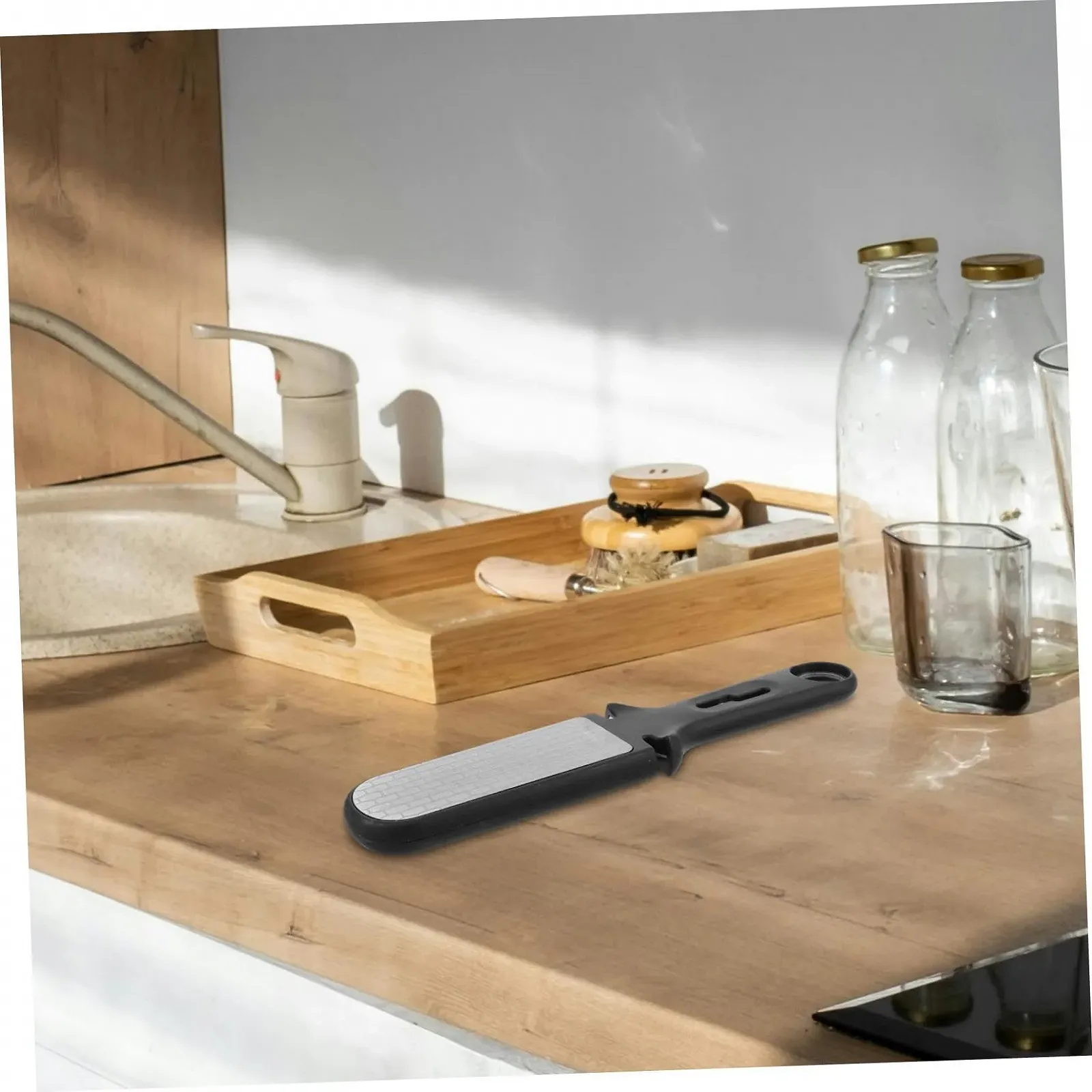 Точилка для ножів VALICLUD багатофункціональна з нержавіючої сталі з ергономічною ручкою портативна, фото №6