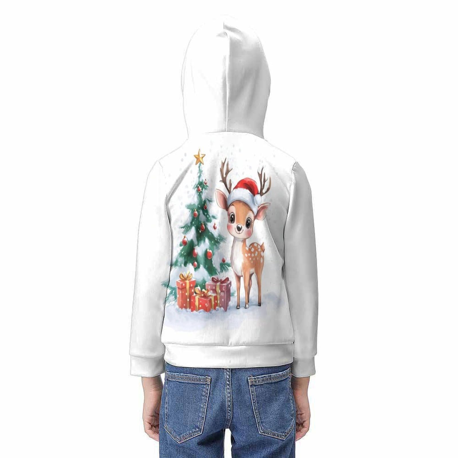 Худі Різдвяний олень для дівчаток і хлопчиків, пуловер, 3D-принт, фото №6