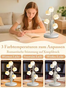 Настільна лампа WLHONG Flower 5 лілій LED вінтажна 3 режими G4 Vintage Green synthetic.ua - Фото 1