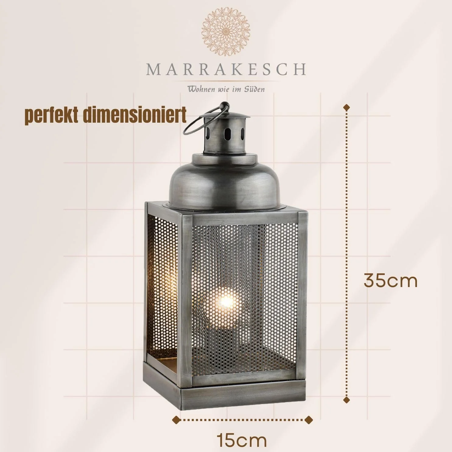 Настільна лампа Marrakech Ceed 35 см Метал E27 Сріблястий, фото №4