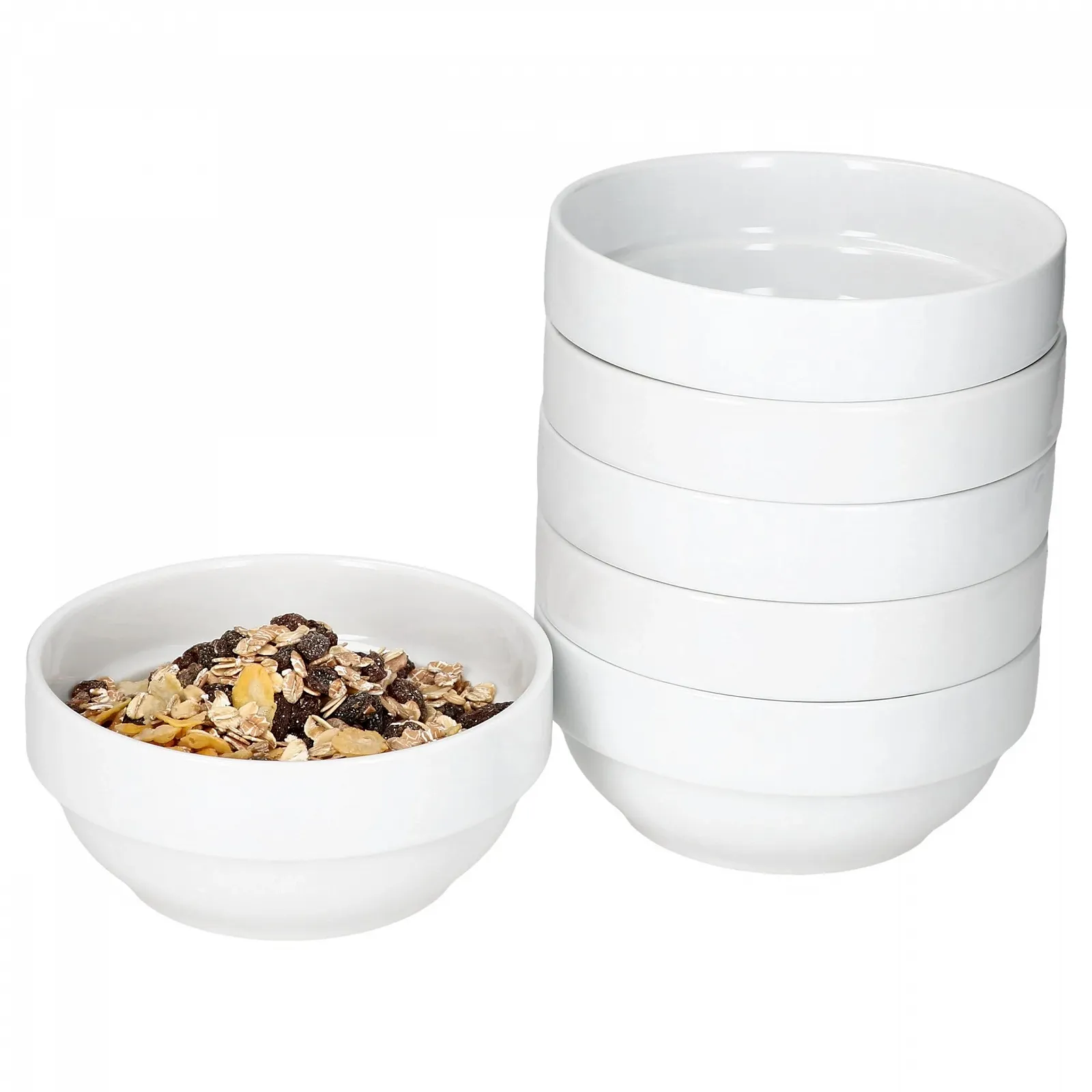 Миска MamboCat Tommy Набор из 6 штук 14.2 см 360 мл Белый, фото №1 Миска MamboCat Tommy Набор из 6 штук 14.2 см 360 мл Белый, фото №1