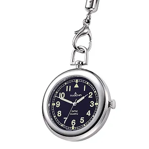 Карманные часы Dugena Herren Lepine 4149874-1 Quarz черный циферблат полированный корпус из нержавеющей стали минеральное стекло 3 bar - Фото 1