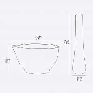 Ступка і товкачик керамічна ступка і товкачик порцеляновий подрібнювач спецій, миска, песто synthetic.ua - Фото 1