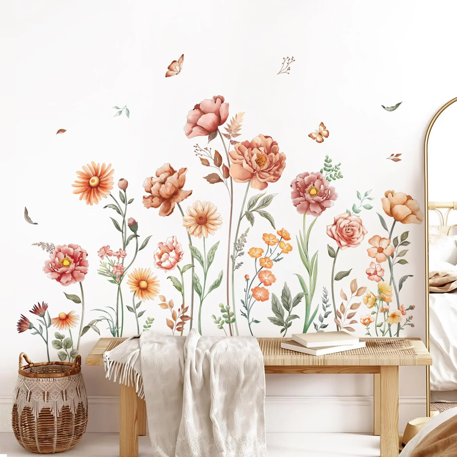 Наклейка на стіну Tanlaby Boho Flowers Вінілова 29 x 90 см, фото №1