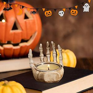 Подсвечник Skeleton Hand Tea Light Gothic Candle Holder Skull Shape Halloween Decoration Tea Light Holder Skeleton Skull Gothic Figure Tea Light Candle Hand synthetic.ua - Фото 1