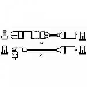 Комплект проводів запалювання NGK 0956 для AUDI SEAT SKODA VW LAMBORGHINI BENTLEY synthetic.ua - Фото 1