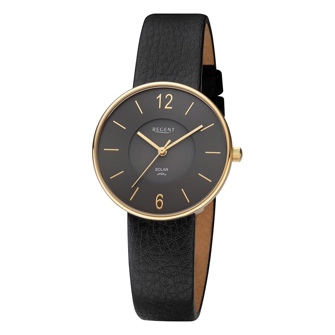 Часы REGENT Женские Аналоговые Solar Черный, Золото-черный, Ремешок., фото №1 Часы REGENT Женские Аналоговые Solar Черный, Золото-черный, Ремешок., фото №1