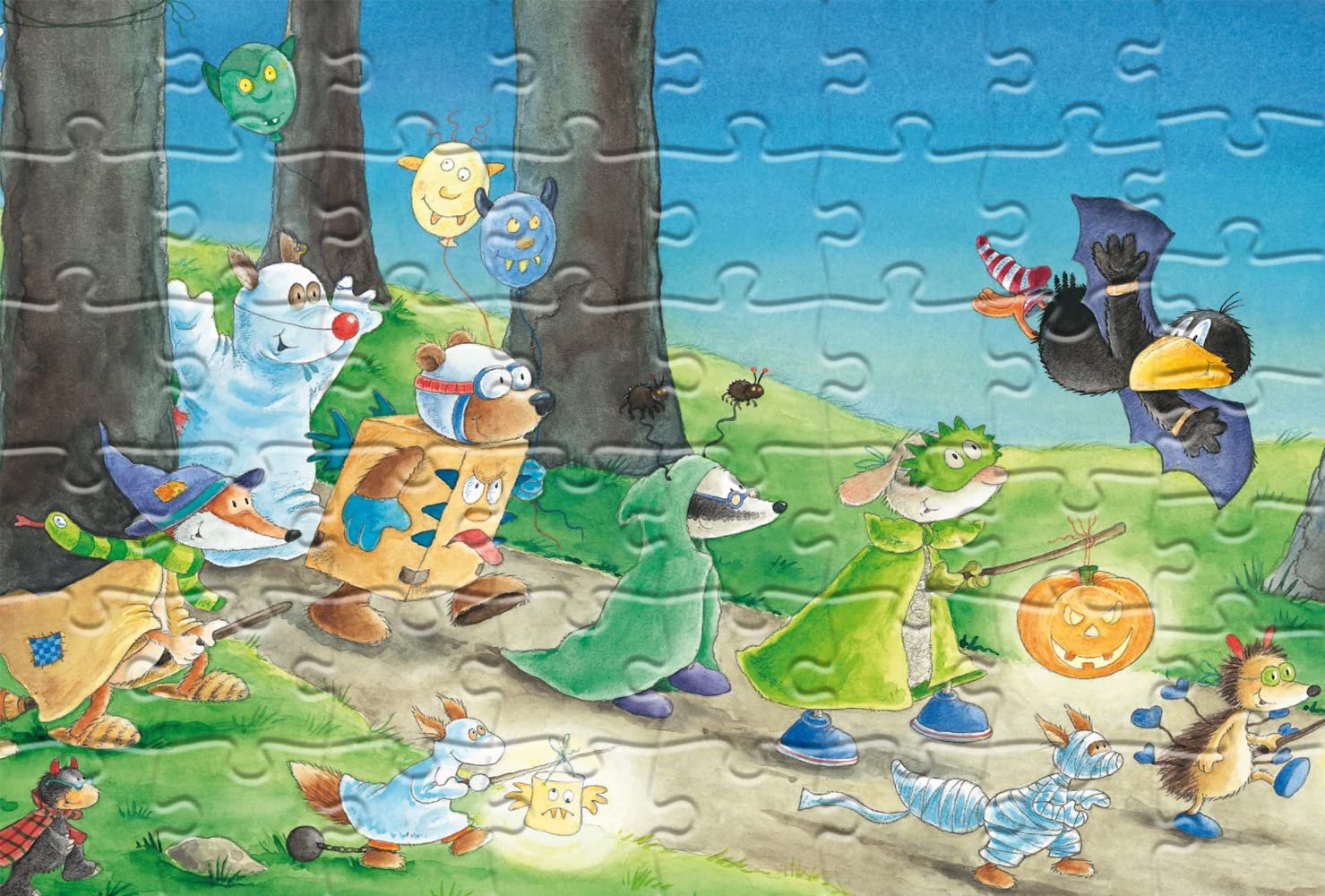 Детский пазл HUCH! The Little Raven Sock 3х49 деталей, фото №4