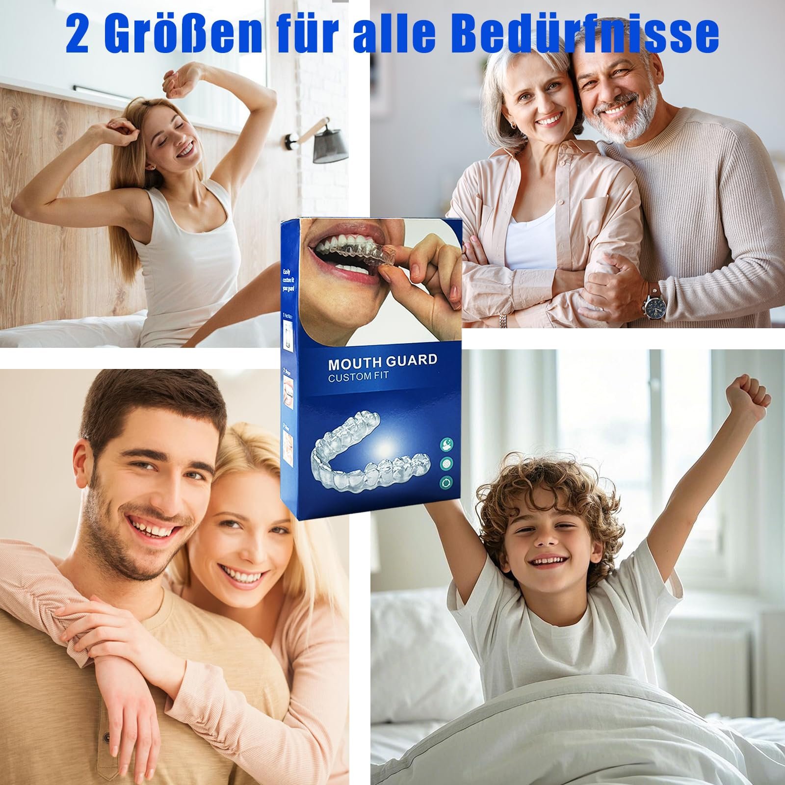 Нічна шина від бруксизму, набір з 4, 2 розміри, багаторазова, гнучка, без BPA, фото №7