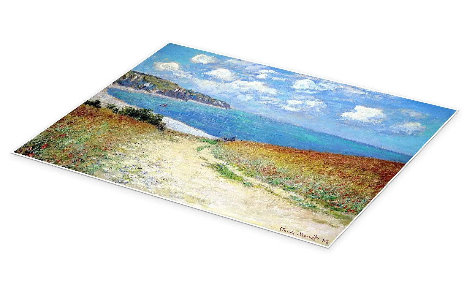 Постер Claude Monet Beach Path Through the Wheat at Pourville 80 x 60 см бирюзовый, фото №2