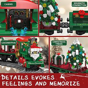 Набір конструктор Mould King 12039 Festive Christmas Train з дистанційним керуванням 922 деталей synthetic.ua - Фото 1