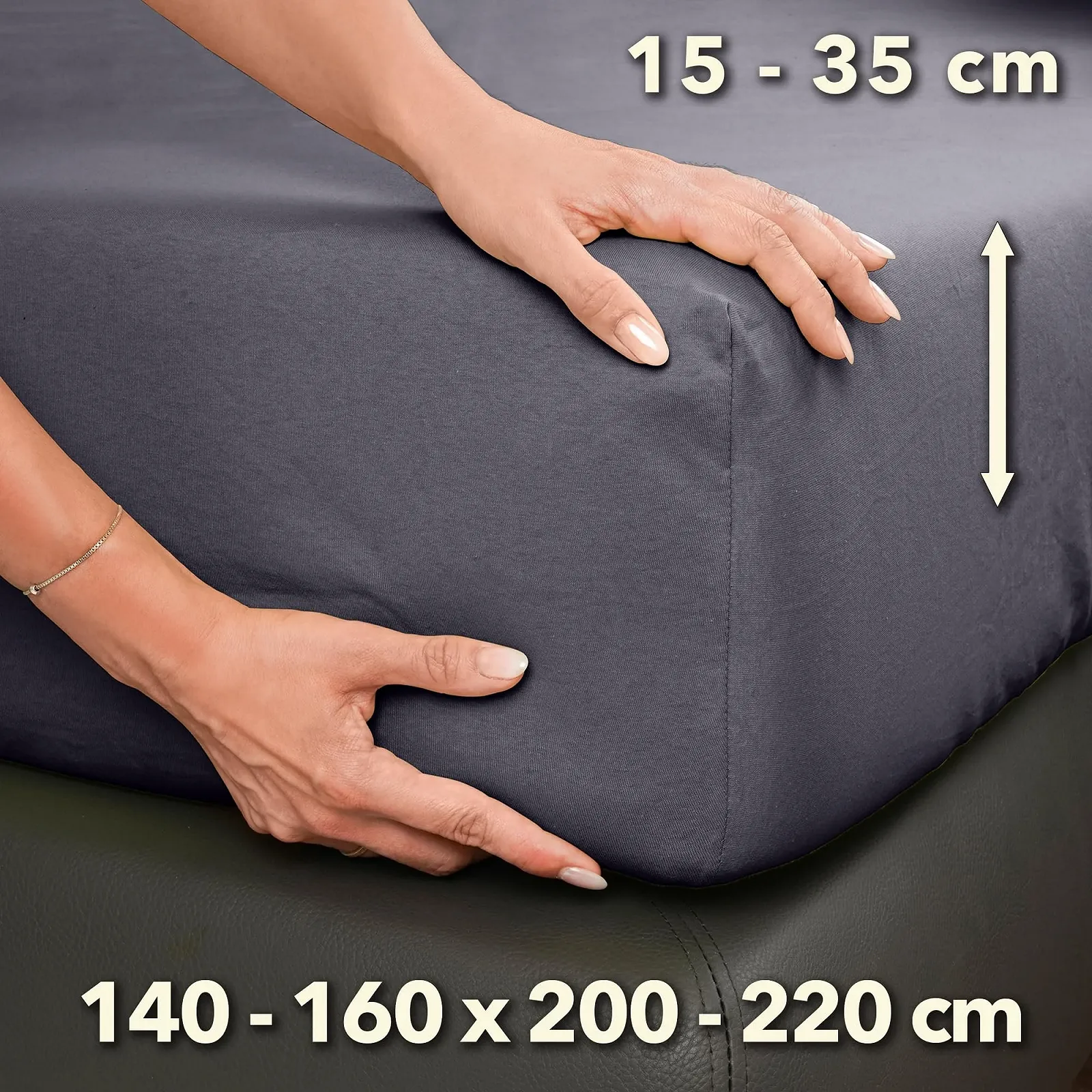 Простирадло на гумці STUDIO 140 x 200 см - 160 x 200 см Бавовна Сірий, фото №4 Простирадло на гумці STUDIO 140 x 200 см - 160 x 200 см Бавовна Сірий, фото №4