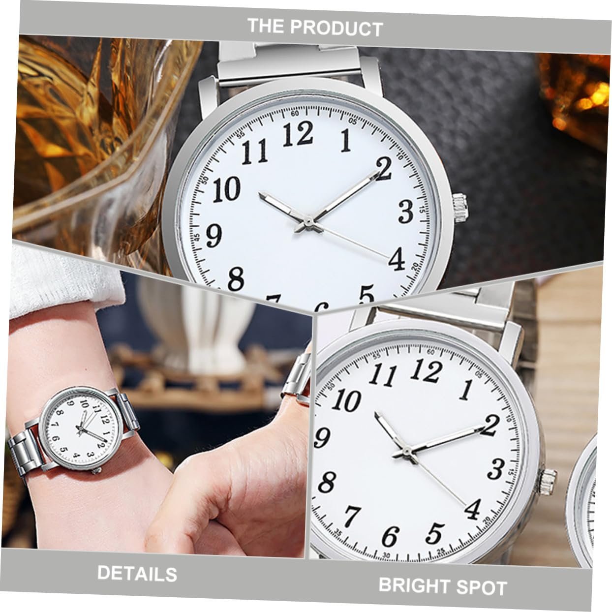 Годинник Парні PartyKindom Кварцовий Срібло Білий, фото №6