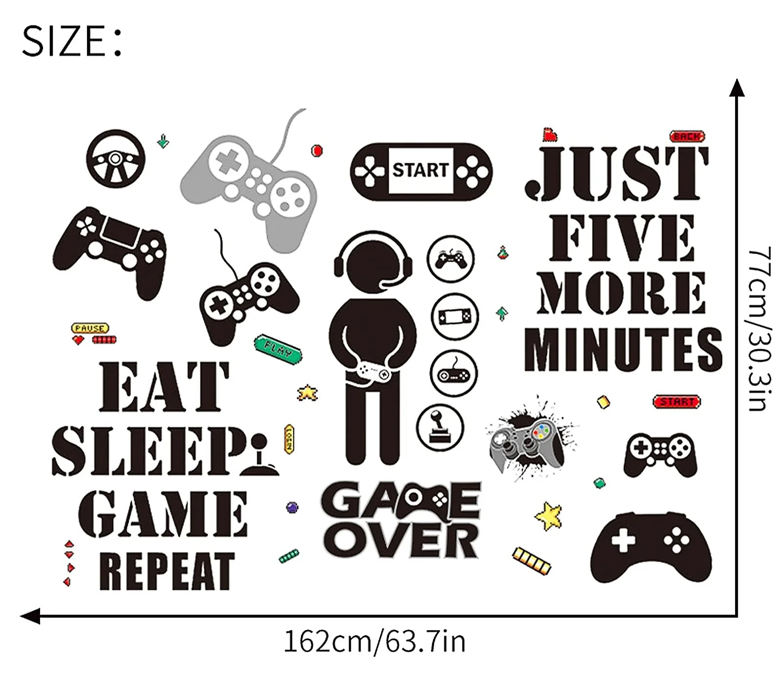 Наклейки на стіну Game Zone Набір із 36 шт. Знімні Вінілові, фото №3 Наклейки на стіну Game Zone Набір із 36 шт. Знімні Вінілові, фото №3