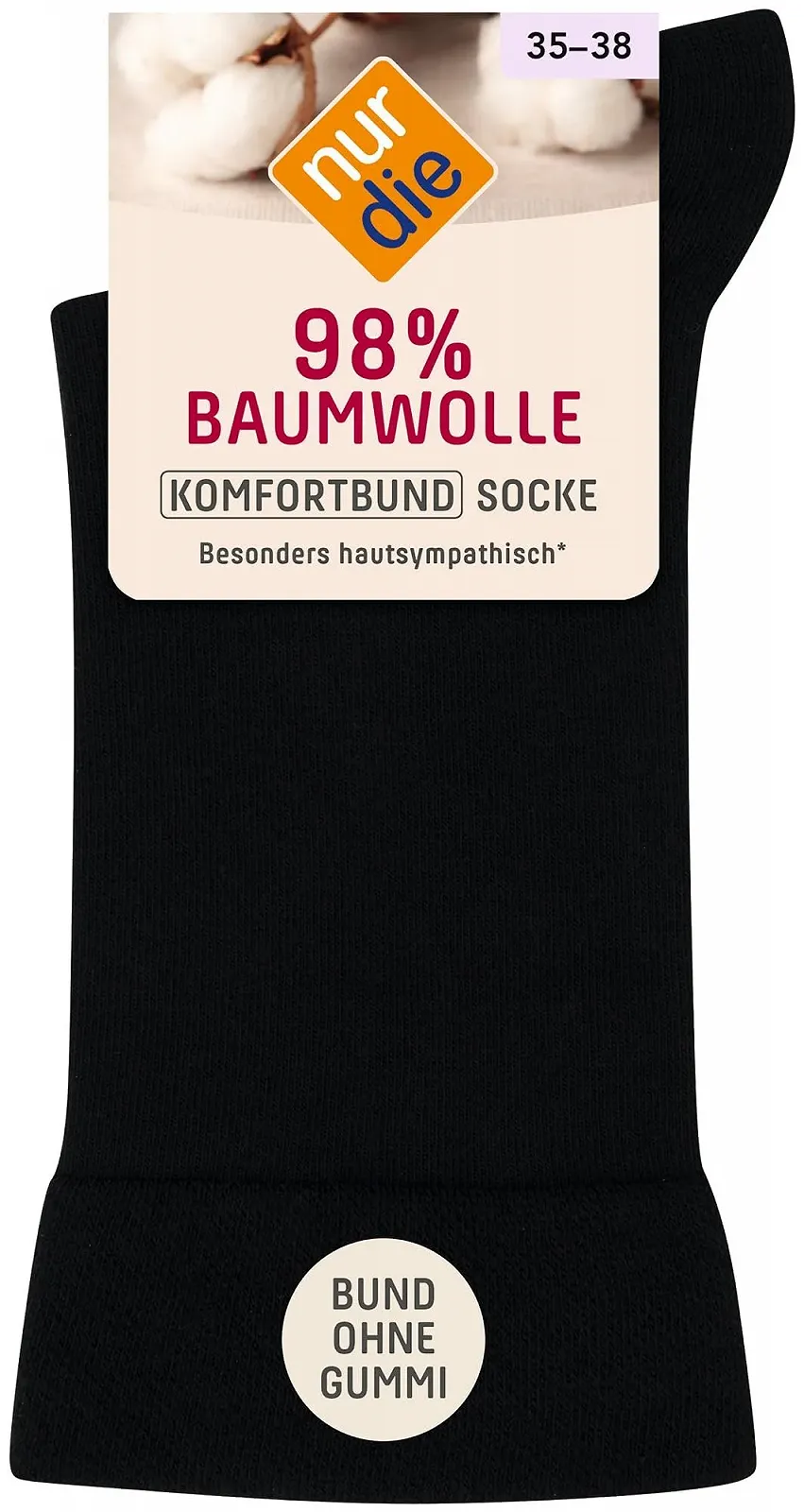 Високі шкарпетки Nur Die 98% Cotton з комфортним поясом, дихаючі та зручні, фото №5