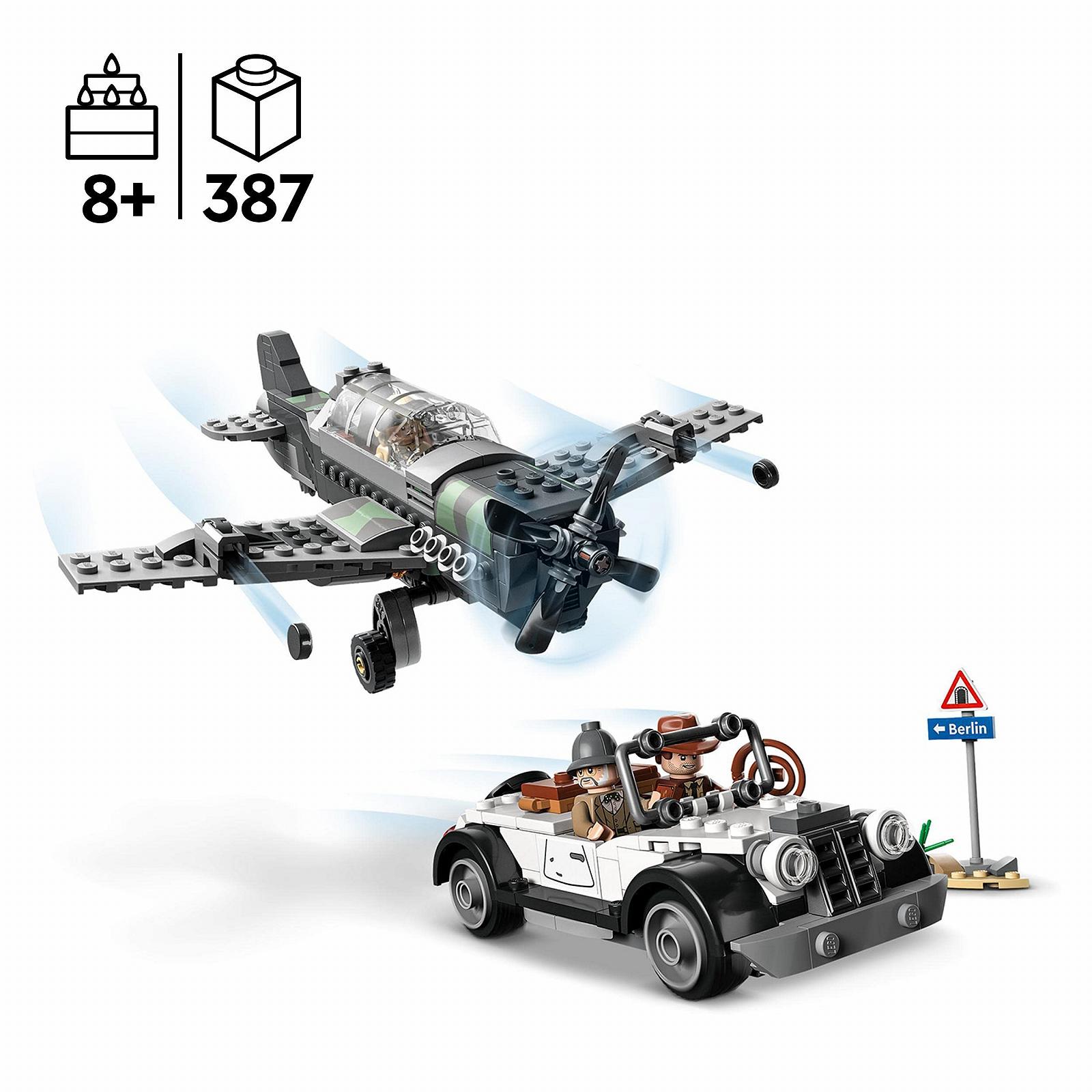 Конструктор LEGO Indiana Jones 77012 Втеча з винищувача з побудовою моделі літака і вінтажного автомобіля, плюс 3 мініфігурки, фото №2