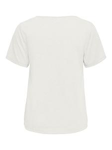 Футболка ONLAVA V-NECK MIX WOVEN TOP JRS 15224916 Cloud Dancer ONLY Білий S synthetic.ua - Фото 1