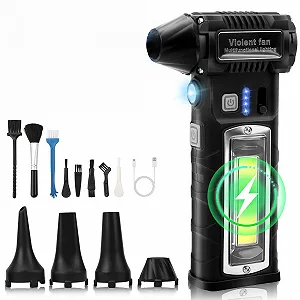 Аккумуляторная воздуходувка и пылесос 2-в-1 110 000 об/мин 8000 мАч с набором для чистки и LED-подсветкой synthetic.ua - Фото 1