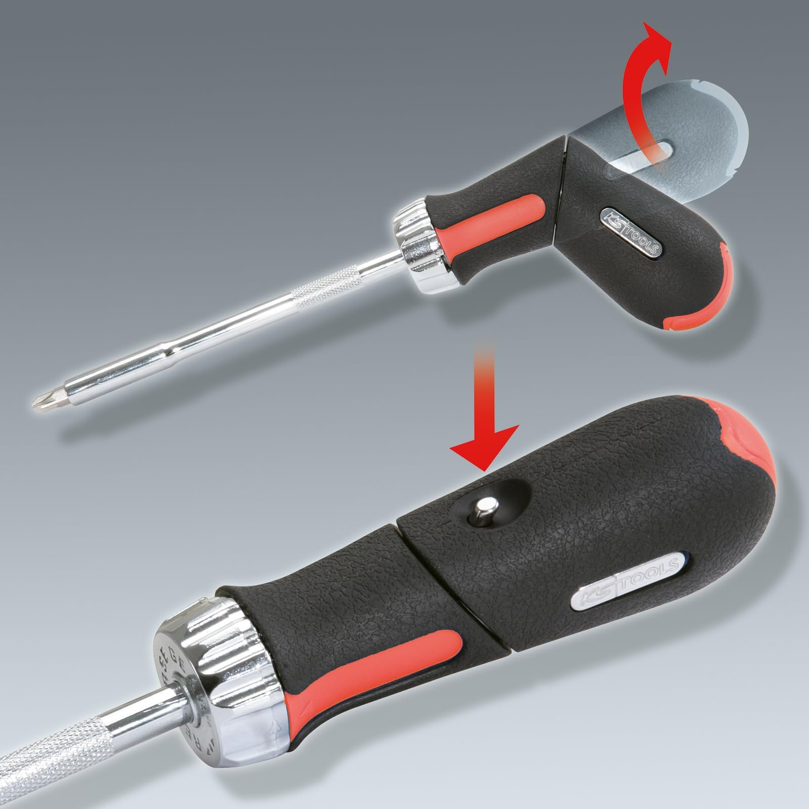 Отвертка-трещотка с битами KS Tools 159.2051 1/4" Revolver 7 предметов, фото №4