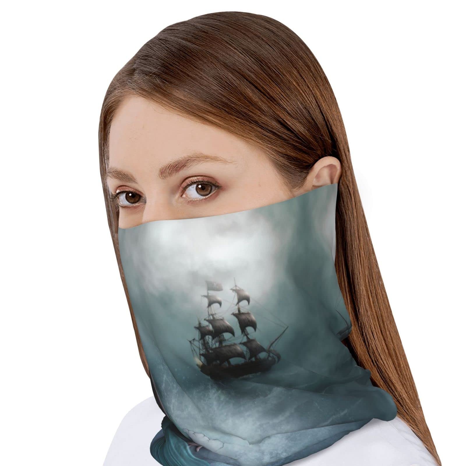 Шапка-біні ESASAM Дитяча з малюнком русалки та вітрильника в морі, з принтом піратського корабля, фото №4 Шапка-біні ESASAM Дитяча з малюнком русалки та вітрильника в морі, з принтом піратського корабля, фото №4