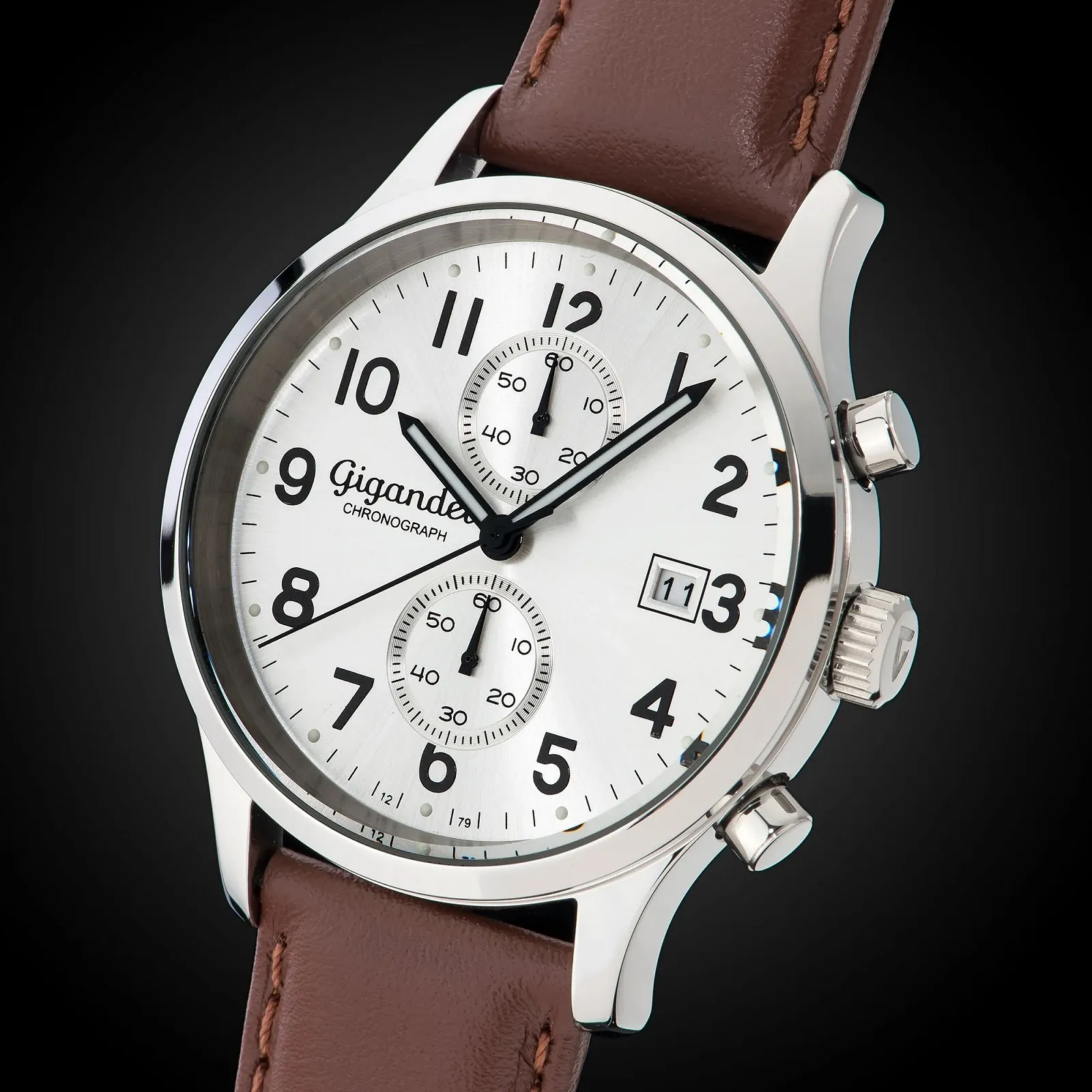 Мужские Аналоговые Часы Gigandet Skyscraper G49-002, Хронограф, Кварцевый, Серебряный, Коричневый, фото №3 Мужские Аналоговые Часы Gigandet Skyscraper G49-002, Хронограф, Кварцевый, Серебряный, Коричневый, фото №3