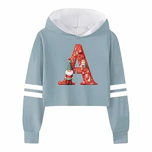 Дитячий різдвяний світшот з капюшоном з довгими рукавами та модним принтом synthetic.ua - Фото 1