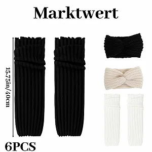 Зимняя повязка на голову Черно-белый synthetic.ua - Фото 1