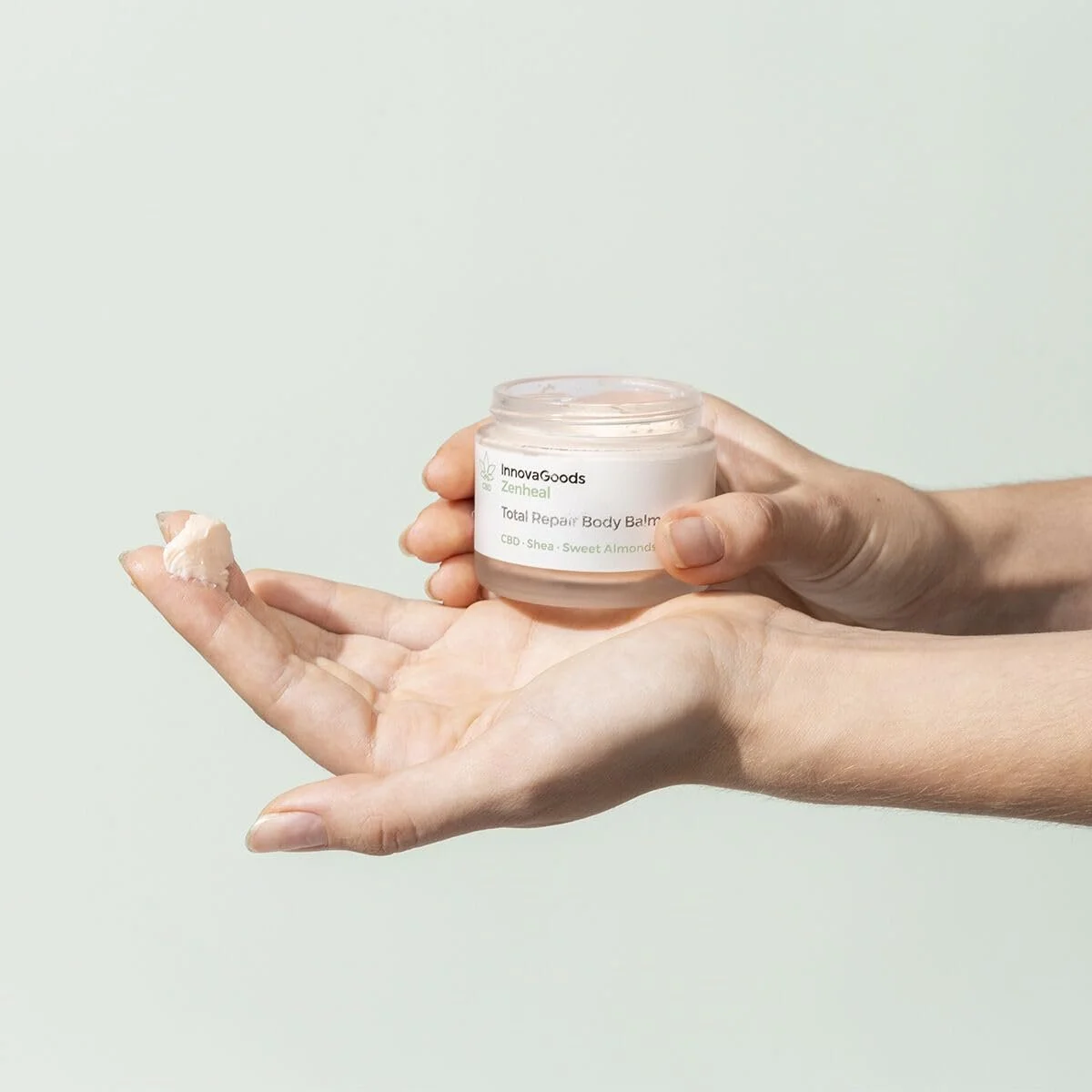 Бальзам для тела InnovaGoods Repair 50 мл с CBD, маслом ши, маслом сладкого миндаля, календулой, босвеллией и витамином E, восстанавливает, увлажняет и успокаивает кожу, фото №6