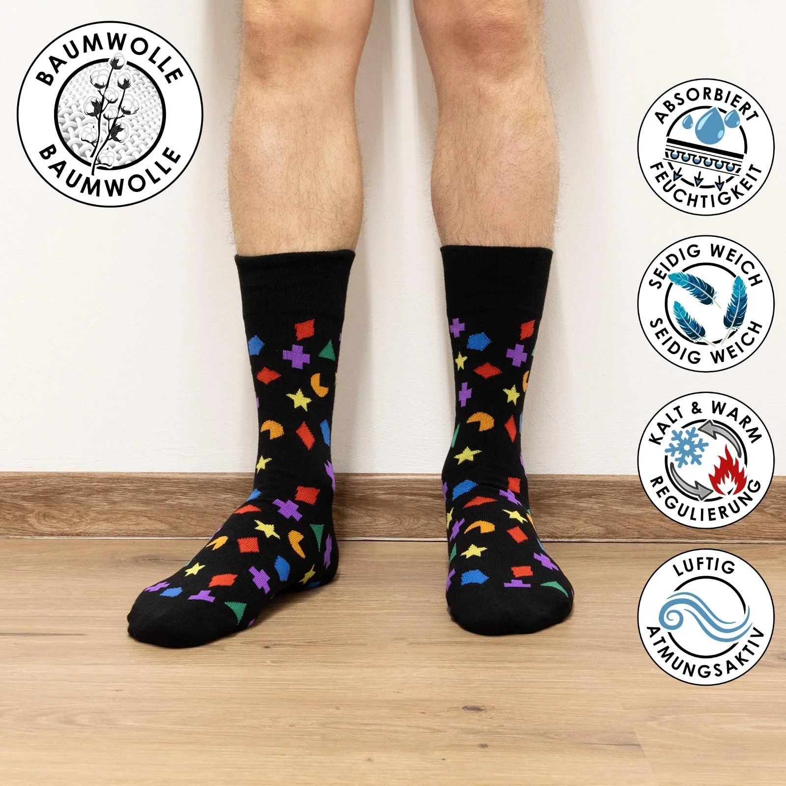 Бавовняні шкарпетки з дизайном будівельних блоків, фото №3