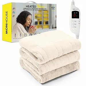 Купить Электрический плед MONHOUSE Single 130 x 160 см Бежевый - Фото 1 Электрический плед MONHOUSE Single 130 x 160 см Бежевый - Фото 1