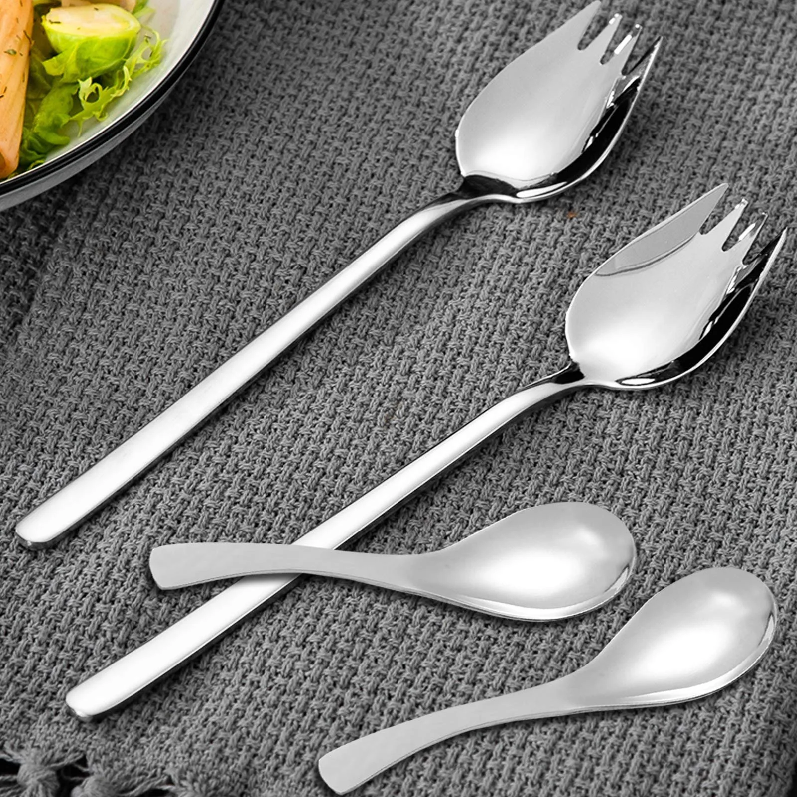 Ложка для супу і набір виделок SourceTon 8 шт., міцна нержавіюча сталь, фото №2 Ложка для супу і набір виделок SourceTon 8 шт., міцна нержавіюча сталь, фото №2