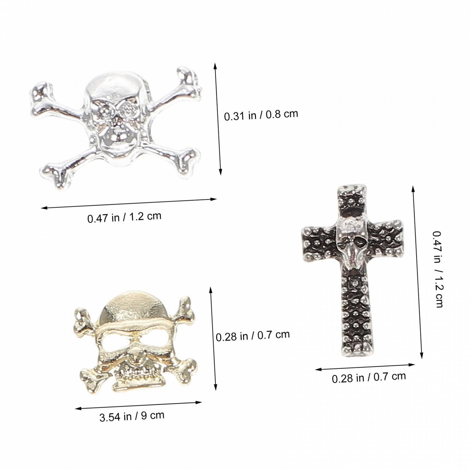 Украшения для ногтей MERRYHAPY, 3D-подвески, стразы, сплав, 30 шт., фото №6