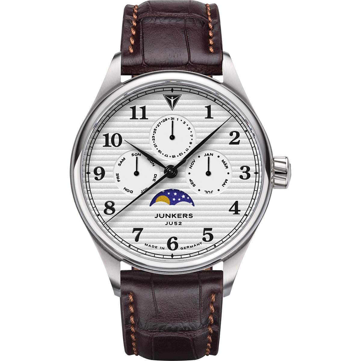Аналоговий кварцовий годинник Junkers Tante JU Фазами Місяця з сапфіровим склом, фото №1