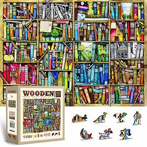 Пазл WOODEN.CITY Bookcase 1000 деталей 51.9 x 37.5 см дерев'яний бібліотека - Фото 1