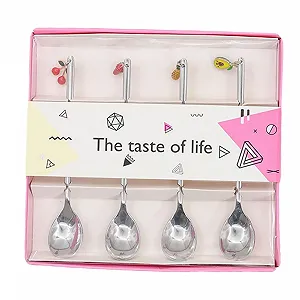 Набор десертных ложек 4 шт с креативным фруктовым мотивом - Фото 1