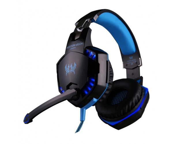 Геймерські навушники Kotion Each G2000 Pro Gaming з підсвіткою Чорно-синій, фото №2
