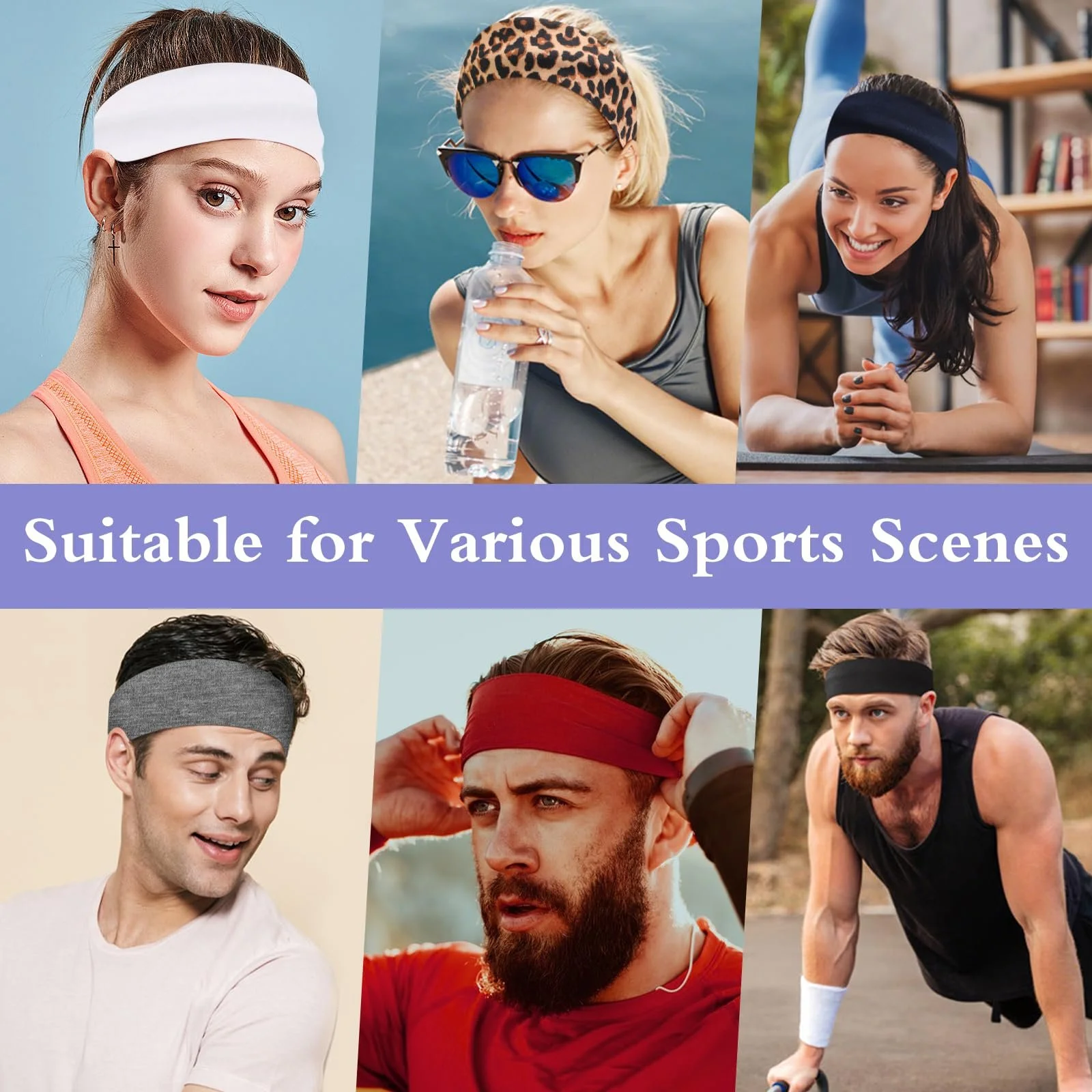 Спортивна Пов'язка на Голову Мікс Кольорів, 6 шт, фото №6